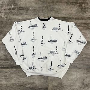Vintage Art Unlimited Sportswear Lighthouse North Carolina Sweatshirt Adult XL